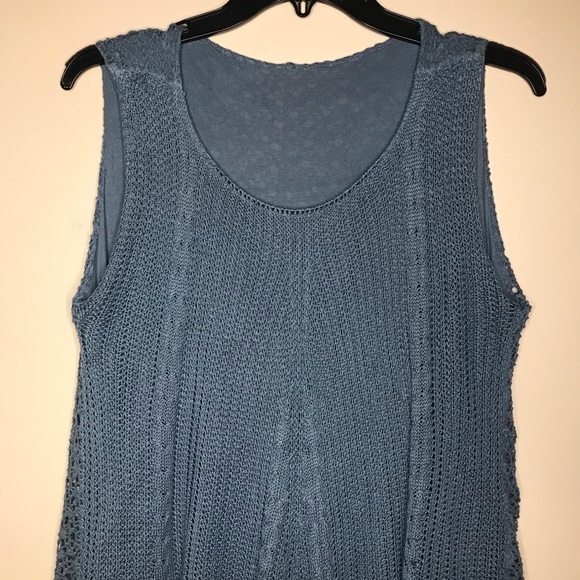 Crochet layered Tunic Dress Made in Italy Lagenlook 7/8 - Picture 4 of 6